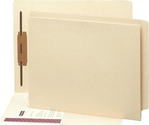 Smead End Tab Pocket Folder with Fastener, Straight-Cut Tab, 1 Pocket, Letter Size, Manila, 50 per Box (34100), Pack of 1 in Saudi Arabia