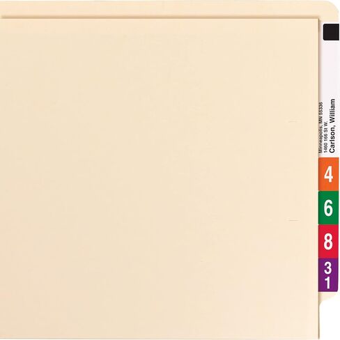 Smead End Tab Pocket Folder with Fastener, Straight-Cut Tab, 1 Pocket, Letter Size, Manila, 50 per Box (34100), Pack of 1 in Saudi Arabia
