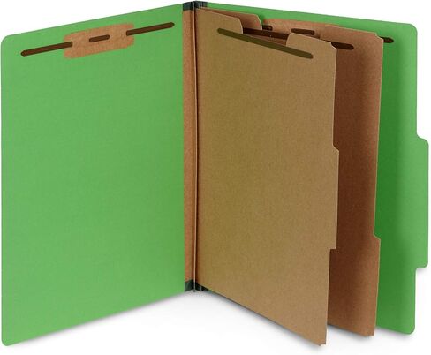 10 Green Classification Folders, 2 Divider, 2 Inch Tyvek expansions, Durable 2 Prongs Designed to Organize Standard Medical Files, Law Client Files, Office Reports, Letter Size, Green, 10 Pack in Saudi Arabia