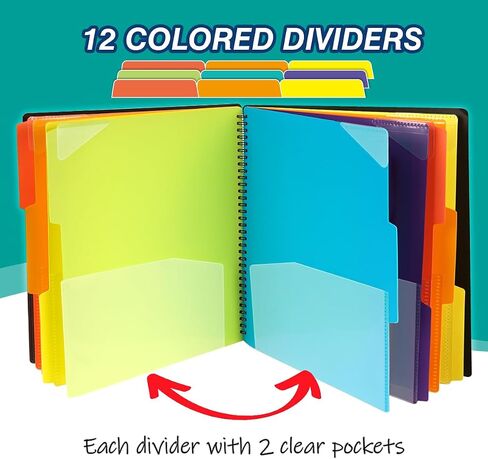 H4D 12 Pocket Morandi Color Spiral Multi Pocket Folder Poly Project Organizer in Saudi Arabia