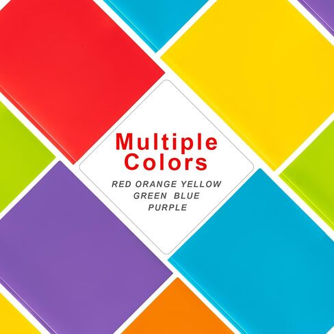 Folders with Pockets and Prong with Fasteners (6 Pack, Assorted Colors),Durable Plastic Pocket Folders with Prongs,Tear Resistant,2 Pocket 3 Prong Folders for Schoolwork & Office,Letter Size in Kuwait