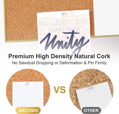 ARCOBIS Cork Board Board Board Combo ، Frame Board-Gold Board-Gold 24 × 18 بوصة ، لوحة محو جاف مغناطيسي و Corkboard للورقة ، لوحة الرؤية للمنزل ، المكتب ، المدرسة in Kuwait