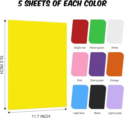 Colored Poster Board 50Pcs, 11x17 10 Assorted Color Poster Paper, 230G Thickness Poster Board Bulk for School Arts & Crafts, DIY Art, Signs, Small Posters, Exhibits,Notices, and More in Kuwait