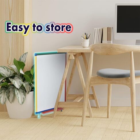Magnetic Whiteboard Easel with Stand Dry Erase Flipchart Board for School Classroom Home Children Teaching Display,Colorful Frame,24x18inches in Saudi Arabia