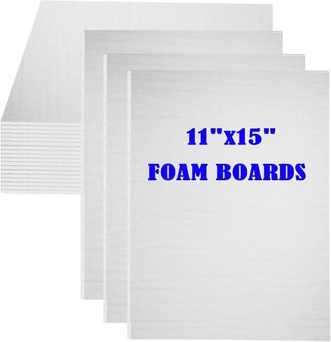 20Pack Foam Core Board ، 11 "x15" لوحة رغوة بيضاء ، 3/16 " / 5 ملم ، مركز Foam Foam ، لوحات دعم للصور الفوتوغرافية والأعمال الفنية ، النمذجة ثلاثية الأبعاد ، اللافتات ، صنع الملصقات in Kuwait