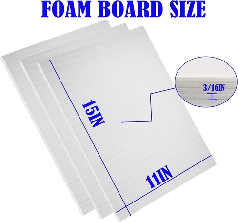 20Pack Foam Core Board ، 11 "x15" لوحة رغوة بيضاء ، 3/16 " / 5 ملم ، مركز Foam Foam ، لوحات دعم للصور الفوتوغرافية والأعمال الفنية ، النمذجة ثلاثية الأبعاد ، اللافتات ، صنع الملصقات in Kuwait