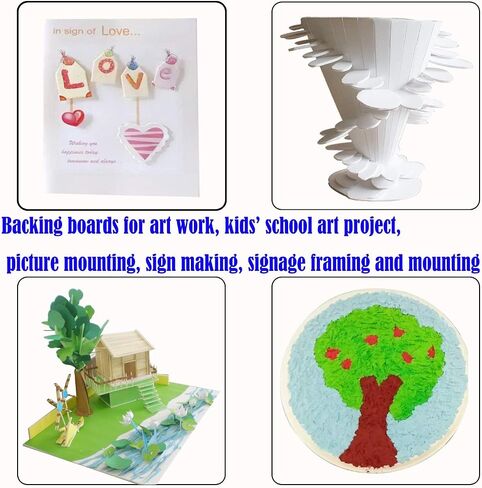 20Pack Foam Core Board ، 11 "x15" لوحة رغوة بيضاء ، 3/16 " / 5 ملم ، مركز Foam Foam ، لوحات دعم للصور الفوتوغرافية والأعمال الفنية ، النمذجة ثلاثية الأبعاد ، اللافتات ، صنع الملصقات in Kuwait