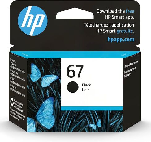 HP 67 خرطوشة الحبر الأسود | يعمل مع HP Deskjet 1255 ، 2700 ، 4100 Series ، HP Envy 6000 ، 6400 Series | مؤهل للحصول على الحبر الفوري | 3ym56an in Kuwait
