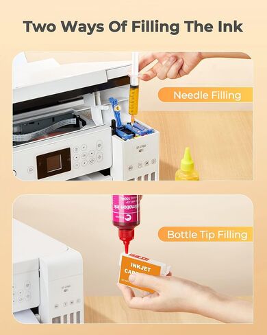 HIIPOO SUBLIMATION حبر تعيد ملء الزجاجات مع إعادة ملء الشريط الحراري ل ET2400 XP4105 XP4100 ET2720 ET2760 ET2750 ET4800 ET-2800 ET-2803 ET-2850 طابعات النبر للحبر نقل حرارة الضغط على الأجزاء على الأجزاء T in Saudi Arabia