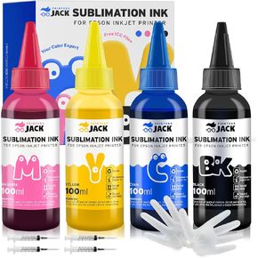 Printers Jack Sublimation Ink for Supertank Inkjet Printers ET-2800 ET-2803 ET-2720 ET-2760 ET-3760 ET-4700 ET-4800 ET-7720 ET-2400 Heat Press Transfer on T-Shirt Mug Mask Printer(Autofill/Anti-UV)