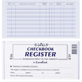 20 Pack Checkbook Register, Check Registers for Personal, Blank Ledger Transaction Registers for Personal or Business Bank, Check Register Book for Checking and Saving Account, Deposit and Credit Card