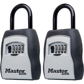 Master Lock Key Lock Box, Outdoor Lock Box for House Keys, Key Safe with Combination Lock, 5 Key Capacity, 5400EC, Black