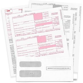 NextDayLabels 1099-NEC Forms for 2024, 4-Part Tax Forms, Vendor Kit, 15 Laser Forms and 15 Envelopes
