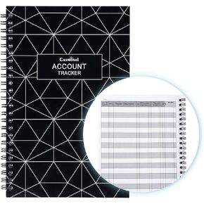 CASMONAL A5 Big Checkbook Register, Check Registers for Personal, Check Book Register & Debit Card Transaction Notebook, Checking Account Register, Business Ledger, Cash Log & Expense Tracker, Black