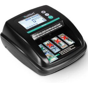 Kolibri KCD-1000 4-Way Orientation Portable Fake Currency Reader and Counterfeit Bill Detector with UM, Magnetic, Infrared Counterfeit Money Detector, Easy Pass/Fail Indicator (KCD-1000)