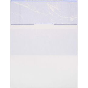 500 Sheets Computer Blank Check Paper - Blank Checks on Top and Pay Stubs on Bottom for Business & Payroll - High Security Check Paper for Inkjet & Laser Printers - Sky Blue Premium - Not Customized