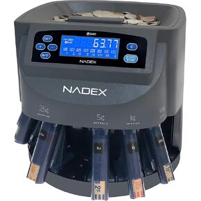 Nadex S540 Pro | Coin Counter, Sorter, and Wrapper | Sorts up to 300 Coins Per Minute | Comes with 48 Preformed Wrappers (Gray)