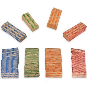 Essential 400 pcs Assorted Packed Flat Stripped Coin Wrappers,Coin Rolls Warpper for Quaters,Dimes,Nickels,Pennies (Each of 400)