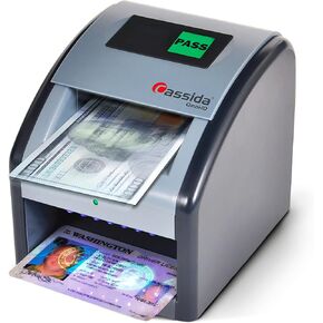 Cassida InstaCheck Small Footprint, Easy to Read Automatic Counterfeit Detector with Infrared, Magnetic and Ultraviolet Sensors, Compact and Lightweight Grey 11-3/4" x 9-1/2"