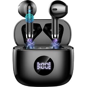 Wireless Earbuds Bluetooth 5.4 Headphones Noise Cancelling, Bluetooth Earbuds with Dynamic Drivers Stereo, Earphones Wireless Bluetooth, 40H Playtime and LED Power Display, In Ear Buds for Android iOS
