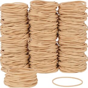 Rubber Bands Size #19, 400Pcs Approximately 0.45lb Elastic Band Beige Small Rubber Band Home Office Supplies(3-1/2" x 1/16'')