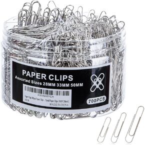 Paper Clips 700pcs Paper Clips Assorted Sizes Large/Small Paper Clips (700PCS)