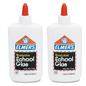Elmer's Washable No-Run School Glue, 1.25 oz Bottle (E301) 3 Pack