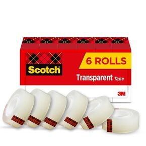 Scotch Transparent Tape, Clear Tape Engineered for Office and Home Use, 1 Inch Core 3/4 in x 1000 in, 3 Boxes