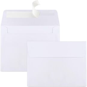 Joyberg 50 Packs 5x7 Envelopes, White A7 Envelopes for Invitations, Printable, Self Seal for Weddings, Invitations, Photos, Postcards, Greeting Cards, Mailing
