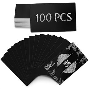 100pcs Printable Metal Business Card, Sublimation Blanks White Business Card for Promotion Gift Card Name Card Desk Number Tag Gift Metal Cards, 3.4''x2.1'' (White)