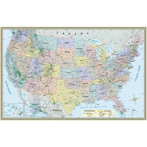U.S. Map Poster (32 x 50 inches) - Laminated: - a QuickStudy Reference