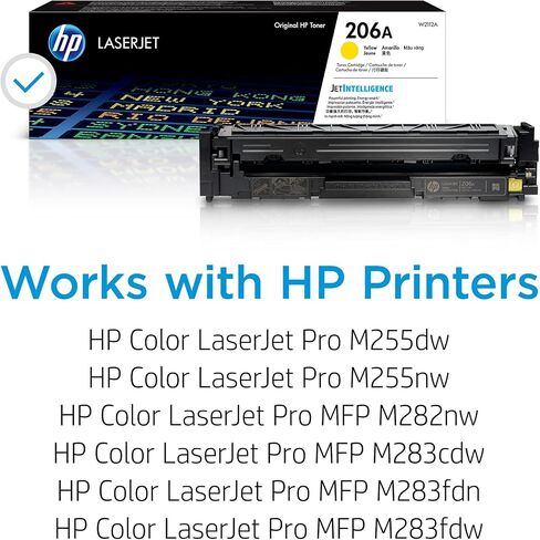 HP 206A Black and 206A Cyan, Yellow and Magenta Toner Cartridge Bundle (4 Pack)| Works Color LaserJet Pro M255, Color LaserJet Pro MFP M282, M283 Series in Saudi Arabia