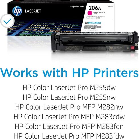 HP 206a Magenta Toner Cartridge | يعمل مع HP Color LaserJet Pro M255 ، HP Color LaserJet Pro MFP M282 ، M283 Series | W2113A in Kuwait