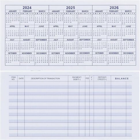 20 Pack Checkbook Register, Check Registers for Personal, Blank Ledger Transaction Registers for Personal or Business Bank, Check Register Book for Checking and Saving Account, Deposit and Credit Card in Kuwait