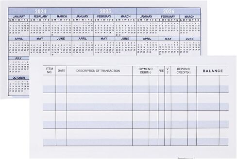 20 Pack Checkbook Register, Check Registers for Personal, Blank Ledger Transaction Registers for Personal or Business Bank, Check Register Book for Checking and Saving Account, Deposit and Credit Card in Kuwait
