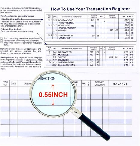 20 Pack Checkbook Register, Check Registers for Personal, Blank Ledger Transaction Registers for Personal or Business Bank, Check Register Book for Checking and Saving Account, Deposit and Credit Card in Kuwait