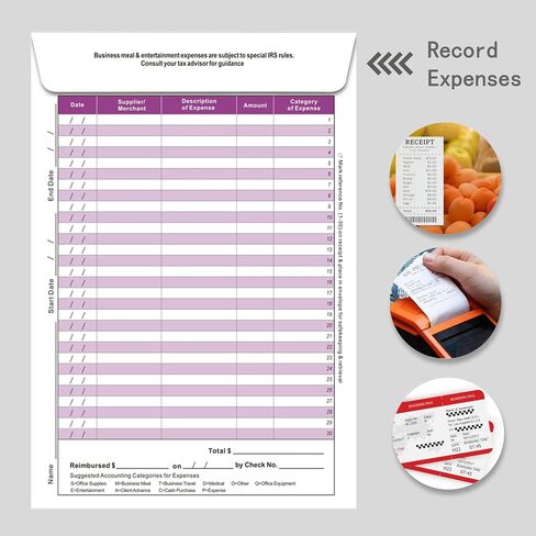 12 Pack Receipt Organizer & Expense Envelope(9.5 * 6.5Inches),hold Receipts, Expense Tracker, Mileage Log,Business Expense Ledger,Bill Organizer (Green) in Kuwait