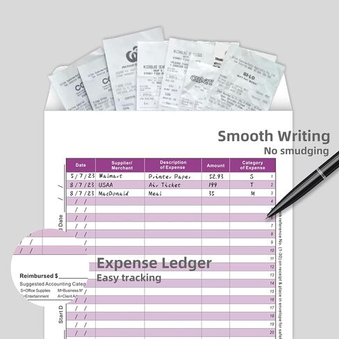 12 Pack Receipt Organizer & Expense Envelope(9.5 * 6.5Inches),hold Receipts, Expense Tracker, Mileage Log,Business Expense Ledger,Bill Organizer (Green) in Kuwait