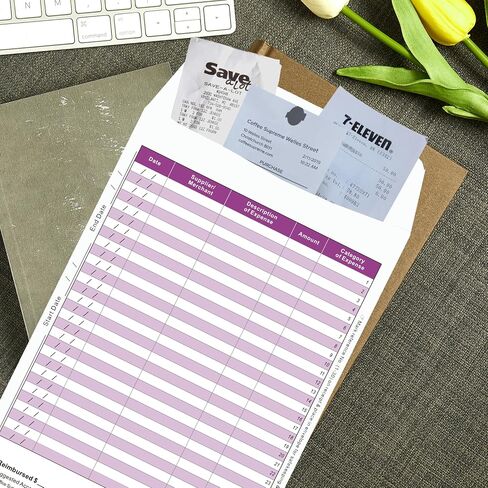 12 Pack Receipt Organizer & Expense Envelope(9.5 * 6.5Inches),hold Receipts, Expense Tracker, Mileage Log,Business Expense Ledger,Bill Organizer (Green) in Kuwait