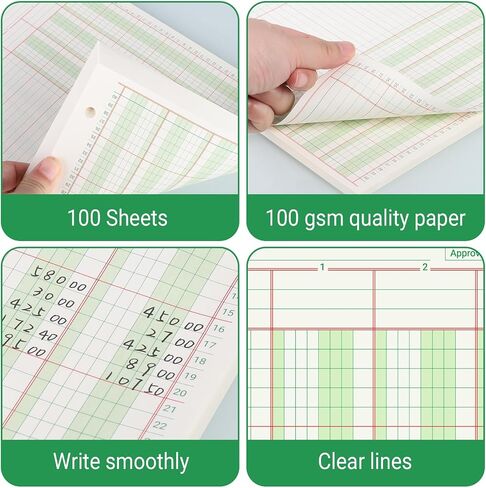 100 Sheets Accounting Ledger Paper with 3 Ring Binder and Monthly Tabs, 3 Column columnar Analysis Pads, Refillable Accounting Ledger Notebook (8.5X11 Inch) in Kuwait