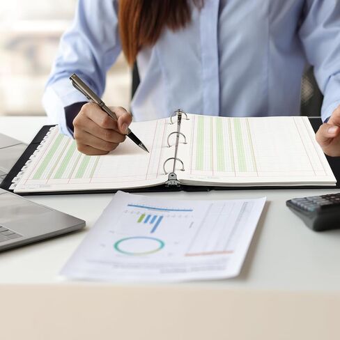 100 Sheets Accounting Ledger Paper with 3 Ring Binder and Monthly Tabs, 3 Column columnar Analysis Pads, Refillable Accounting Ledger Notebook (8.5X11 Inch) in Kuwait