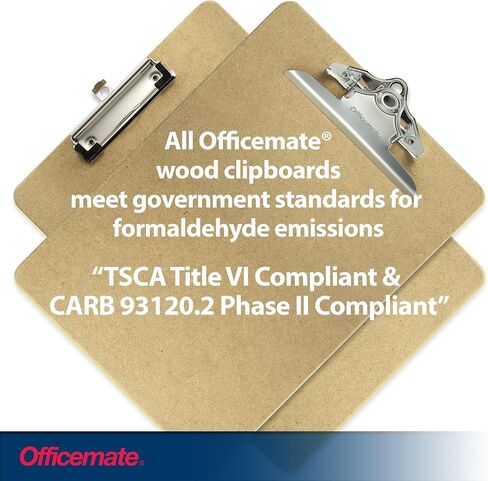 Officemate Recycled Wood Clipboard, 6 Inch Clip, 1 Pack Clipboard, Letter Size (9 x 12.5 Inches), Brown (83100) in Saudi Arabia