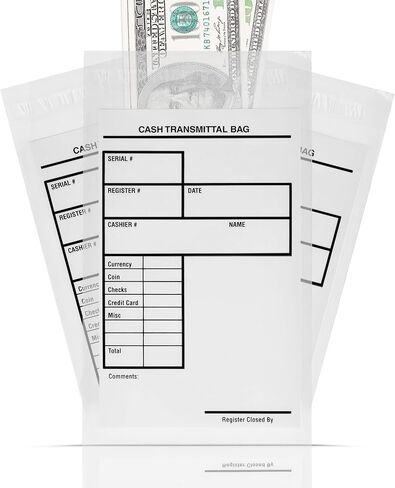 Tamper Proof Bank Deposit Bags - Self-Adhesive Seal, Write-On Surface, 6"x9" Clear Plastic Cash Envelopes | Pack of 500 in Saudi Arabia