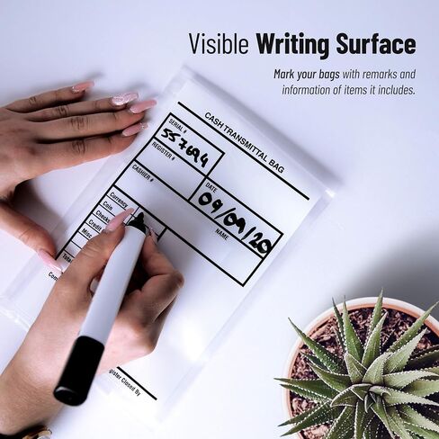 Tamper Proof Bank Deposit Bags - Self-Adhesive Seal, Write-On Surface, 6"x9" Clear Plastic Cash Envelopes | Pack of 500 in Saudi Arabia