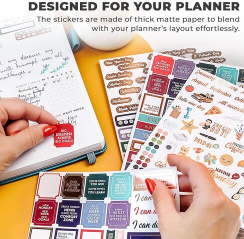 Clever Fox Seasonal Planner Stickers – 600+ Month, Holiday & Seasons Stickers for Your Planner, Monthly Journal & Calendar – 18 Sheets, Set of Stickers & Washi Tape by Clever Fox (Seasonal Pack) in Saudi Arabia
