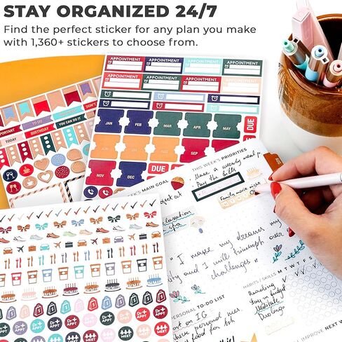 Clever Fox Seasonal Planner Stickers – 600+ Month, Holiday & Seasons Stickers for Your Planner, Monthly Journal & Calendar – 18 Sheets, Set of Stickers & Washi Tape by Clever Fox (Seasonal Pack) in Saudi Arabia