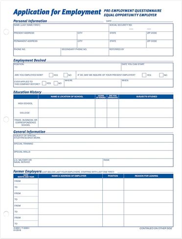 تطبيقات آدمز للتوظيف ، 8.5 × 11 بوصة ، 3 حفرة مثقبة ، 50 ورقة/حزمة ، 2 عبوة ، أبيض (9661) in Kuwait