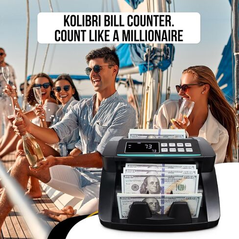 KOLIBRI Signature Bank-Grade Money Counter Machine Mixed Denomination | 2-Pocket Cash Counter Machine, Currency Discriminator | 3-Year Manufacturer's Warranty | 2 CIS UV/MG IR/MT SN/DV IRT in Saudi Arabia