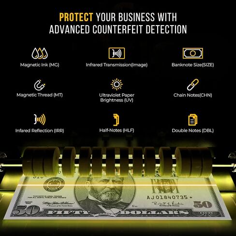 KOLIBRI Signature Bank-Grade Money Counter Machine Mixed Denomination | 2-Pocket Cash Counter Machine, Currency Discriminator | 3-Year Manufacturer's Warranty | 2 CIS UV/MG IR/MT SN/DV IRT in Saudi Arabia