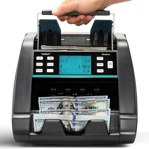 KOLIBRI Signature Bank-Grade Money Counter Machine Mixed Denomination | 2-Pocket Cash Counter Machine, Currency Discriminator | 3-Year Manufacturer's Warranty | 2 CIS UV/MG IR/MT SN/DV IRT in Saudi Arabia